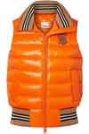 BURBERRY APPLIQUÉD QUILTED SHELL DOWN VEST