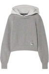 ALEXANDER WANG T HOODED JERSEY AND RIBBED COTTON-BLEND jumper