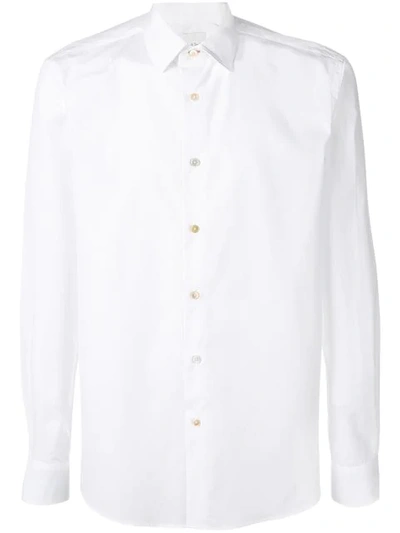 Paul Smith Gents Tailored Shirt Poplin Stretch In White