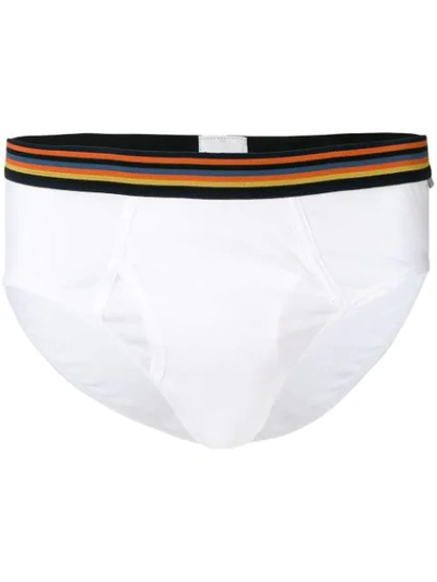 Paul Smith Stripe Detail Briefs In White