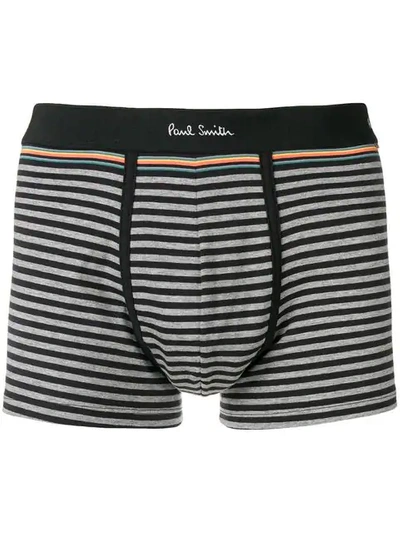 Paul Smith Striped Boxer Shorts In 79 Black Grey