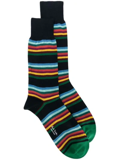 Paul Smith Striped Socks In Green