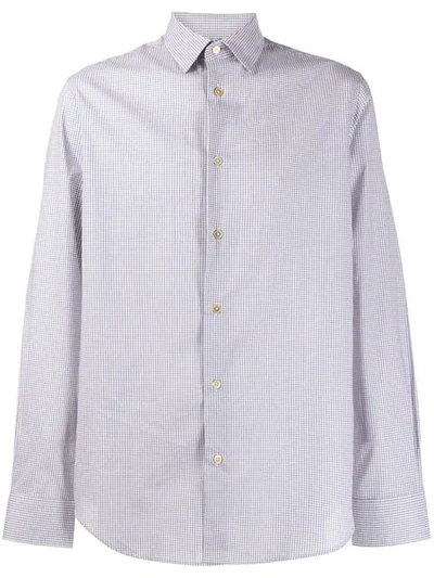 Paul Smith Micro Check Shirt In White