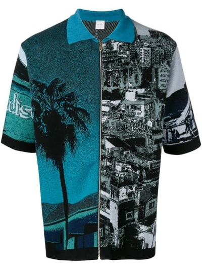 Paul Smith Tropical Printed Shirt In Blue