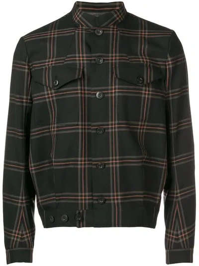 Paul Smith Lydon Check Military Jacket In Black