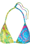 VERSACE PRINTED TRIANGLE BIKINI TOP