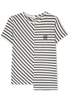 LOEWE ASYMMETRIC EMBROIDERED STRIPED COTTON-JERSEY T-SHIRT