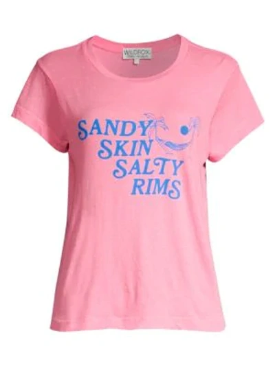 Wildfox Sandy Graphic T-shirt In Bubble Gum