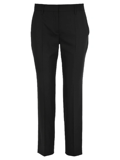Prada Cropped Slim-fit Classic Trousers In Black