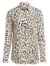 A.L.C Emerson Leopard Print Silk Blouse