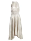 A.L.C Weston Metallic Pleated Midi Dress