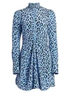 A.L.C Marcella Leopard-Print Silk Long-Sleeve Dress