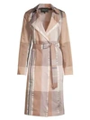 LAFAYETTE 148 Evangelina Plaid Trench Coat