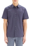 THEORY SLIM FIT SHORT SLEEVE COTTON BUTTON-UP SHIRT,J0474520