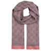 Gucci Logo-print Wool Scarf, Graphite/pink In Light Pink