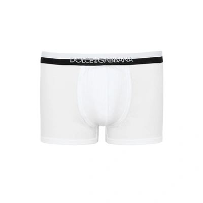 Dolce & Gabbana White Stretch-cotton Boxer Briefs
