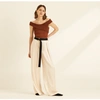 AMANDA WAKELEY VISCOSE KNIT OFF THE SHOULDER TOBACCO TOP