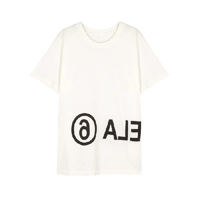 Mm6 Maison Margiela Mm6 By Maison Margiela Off-white Printed Cotton T-shirt