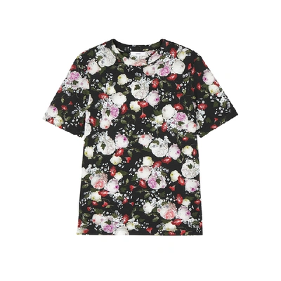Erdem Hettie Floral-print Cotton T-shirt In Black Pattern