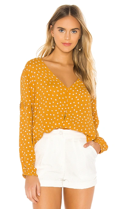 Amuse Society Aria Blouse In Yellow. In Gold