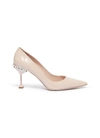 MIU MIU Strass heel patent leather pumps