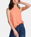 1.STATE GATHERED HIGH-NECK BLOUSE
