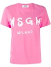Msgm Pink Cotton T-shirt In Pink
