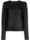 MSGM METALLIC CABLE KNIT SWEATER