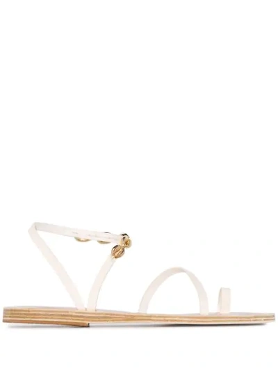 Ancient Greek Sandals Alpo Eleftheria Shell Sandals - 白色 In White