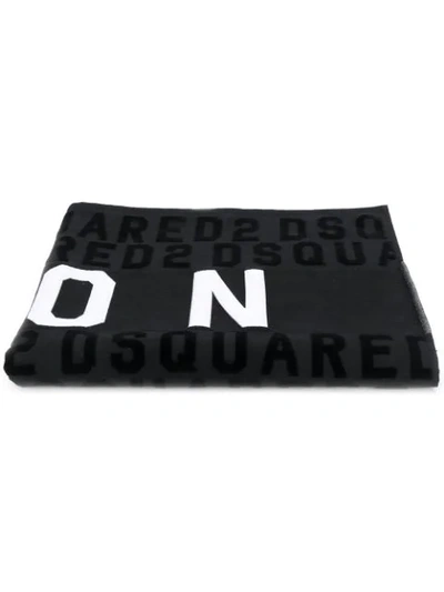 Dsquared2 Icon Print Beach Towel In Black