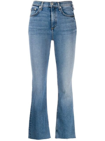 Rag & Bone Hana Faded High-rise Kick-flare Jeans In Gravel