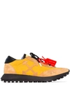 OFF-WHITE YELLOW AND BLACK RUNNING LOGO SNEAKERS