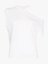 Rta Axel Ribbed Cutout T-shirt In Weiss