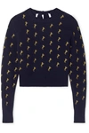 CHLOÉ EMBROIDERED WOOL-BLEND SWEATER