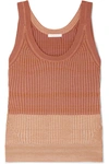 CHLOÉ RIBBED WOOL-BLEND TANK