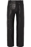 CHLOÉ STUDDED LEATHER STRAIGHT-LEG PANTS