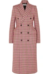 BALENCIAGA HOURGLASS DOUBLE-BREASTED CHECKED WOOL COAT