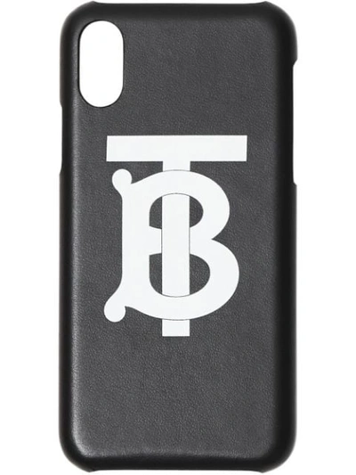 Burberry Monogram Motif Leather Iphone X/xs Case In Black