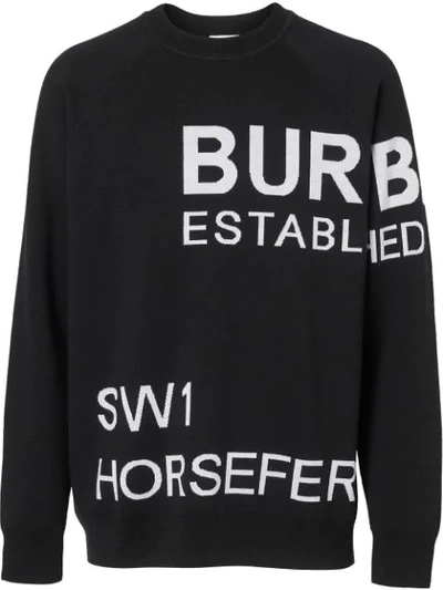 Burberry Lawton Allover Logo Jumper In Black