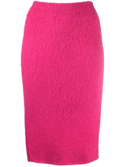 Versace 毛茸茸铅笔半身裙 - 粉色 In Pink