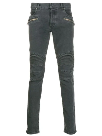 Balmain Skinny Biker Jeans - 黑色 In Black