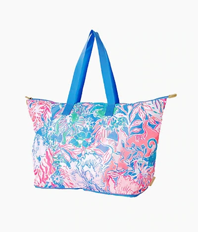Lilly Pulitzer Women's Getaway Packable Tote Bag In Pink, Shell Me Something Good -  In Multicolor