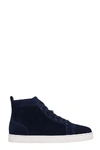 CHRISTIAN LOUBOUTIN LOUIS FLAT BLUE SUEDE trainers,10970671
