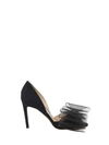 Jimmy Choo Adesu Tulle Bow Pumps In Nero