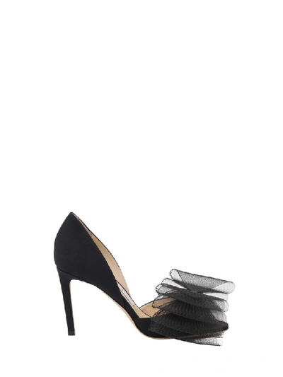 Jimmy Choo Adesu Tulle Bow Pumps In Nero