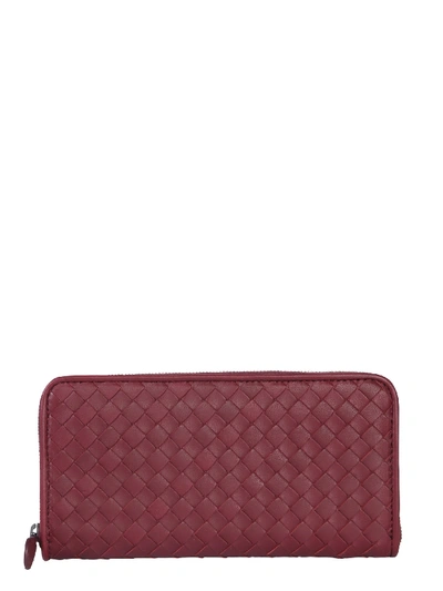 Bottega Veneta Leather Wallet In Bordeaux