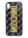 Moschino Logo Print Quilted Iphone Xs Max Cover In Black Multi