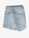 Ksubi Sign Of The Times Asymmetric Denim Wrap Skirt In Blue