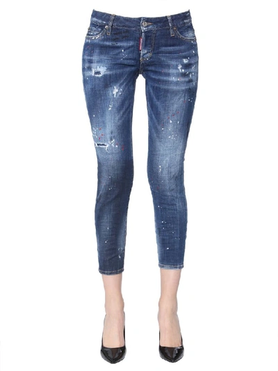 Dsquared2 Jennifer Cropped Jeans In Blue