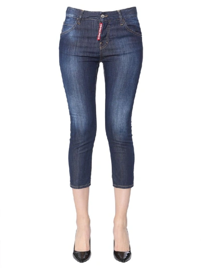 Dsquared2 Cool Girl Cropped Jeans In Blue